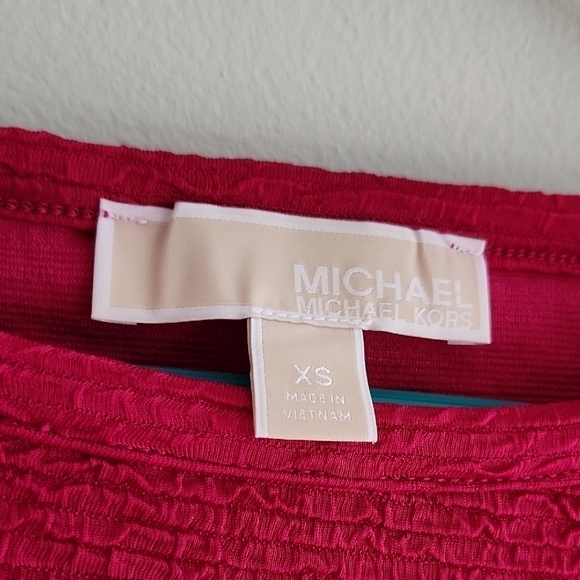 Michael kors hot pink Textured Three quarter length Flared sleeve Blouse - Picture 6 of 6